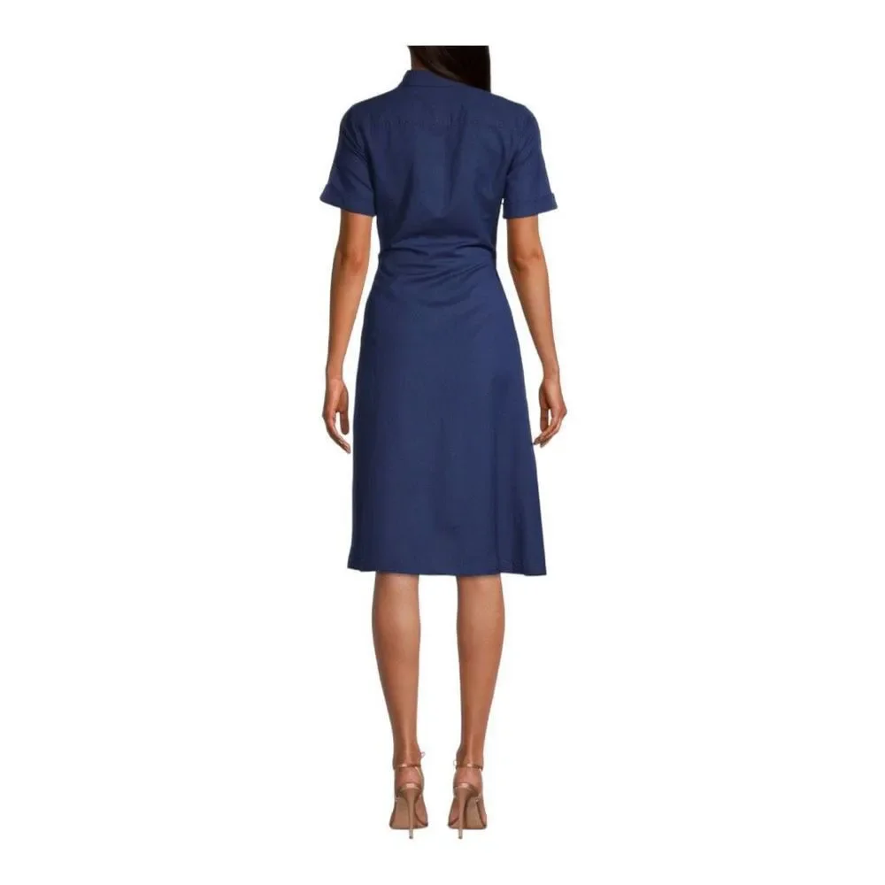 Vineyard vines Blue Linen Blend Tie Front Dress Size 10 NWT - Picture 4 of 9